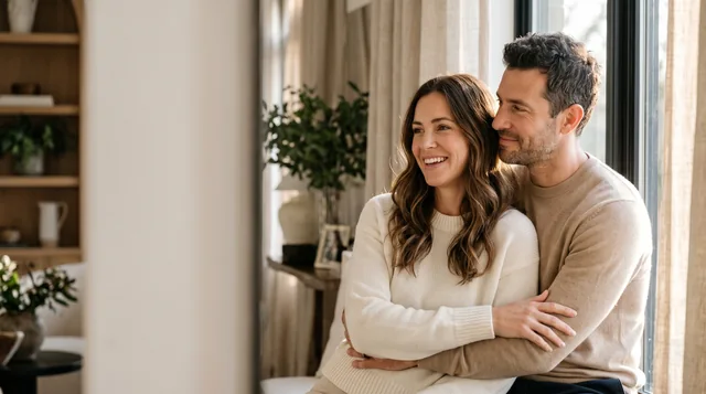 Couple sharing a warm moment together